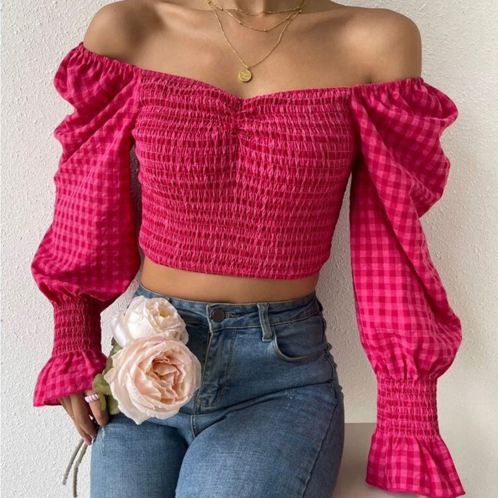 Pink Plaid Top